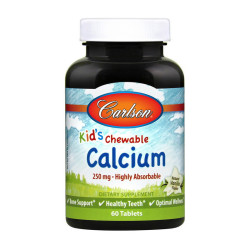 Carlson Labs Kid`s Chewable Calcium 250mg