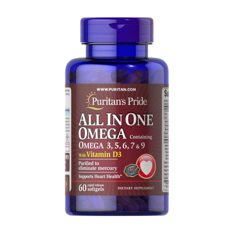 Puritan's Pride All in One Omega 3,5,6,7,9 with Vitamin D3
