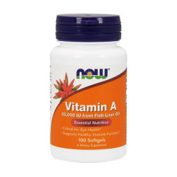 NOW Vitamin A 7500 mcg (25,000 IU) 100 softgels