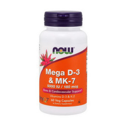NOW Mega D-3 & MK-7 5000 IU / 180mcg